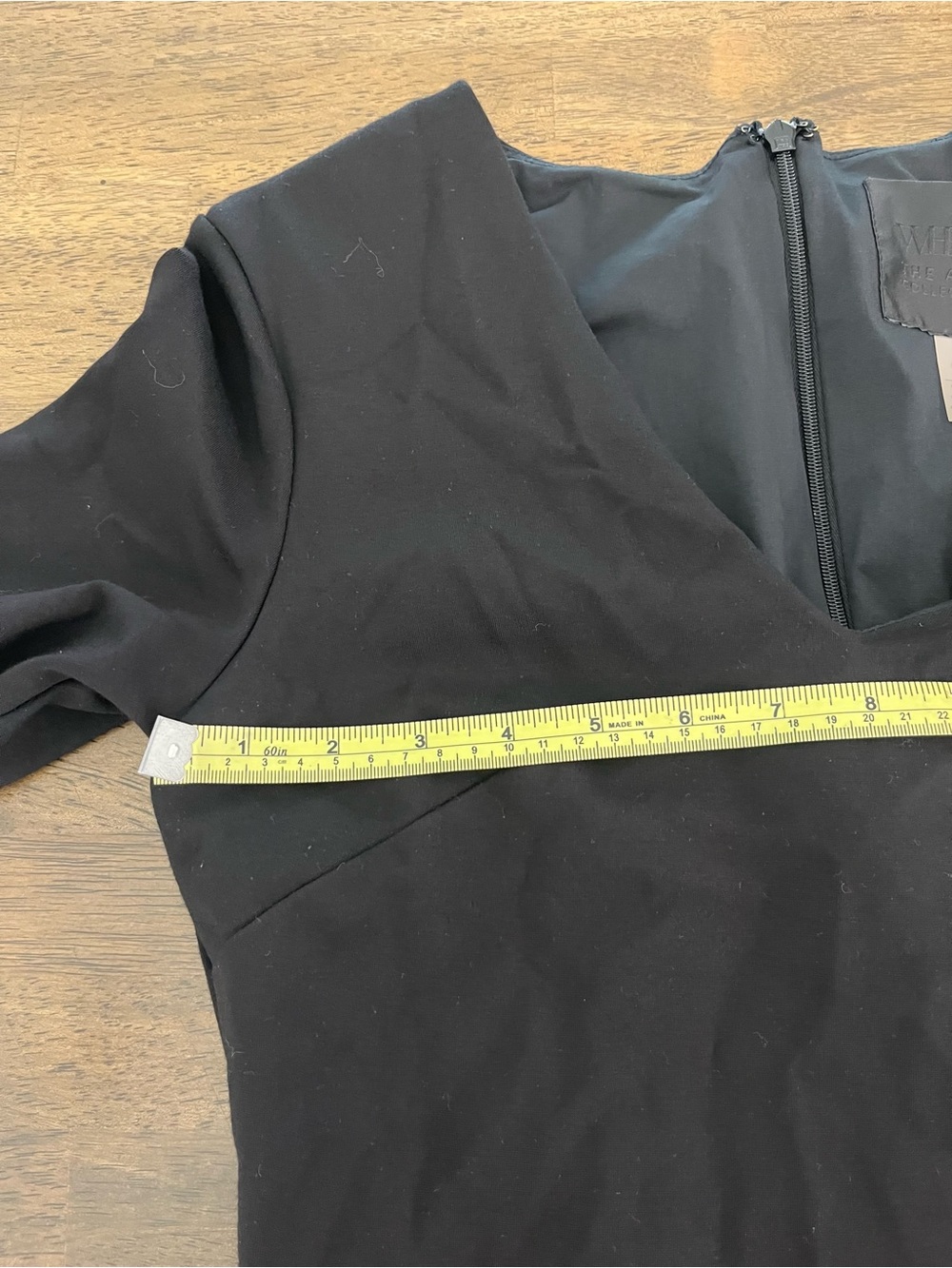 White House Black Market Black V-Neck Sheath Dress Fitted Short Sleeves Size 8 - Picture 5 of 10
